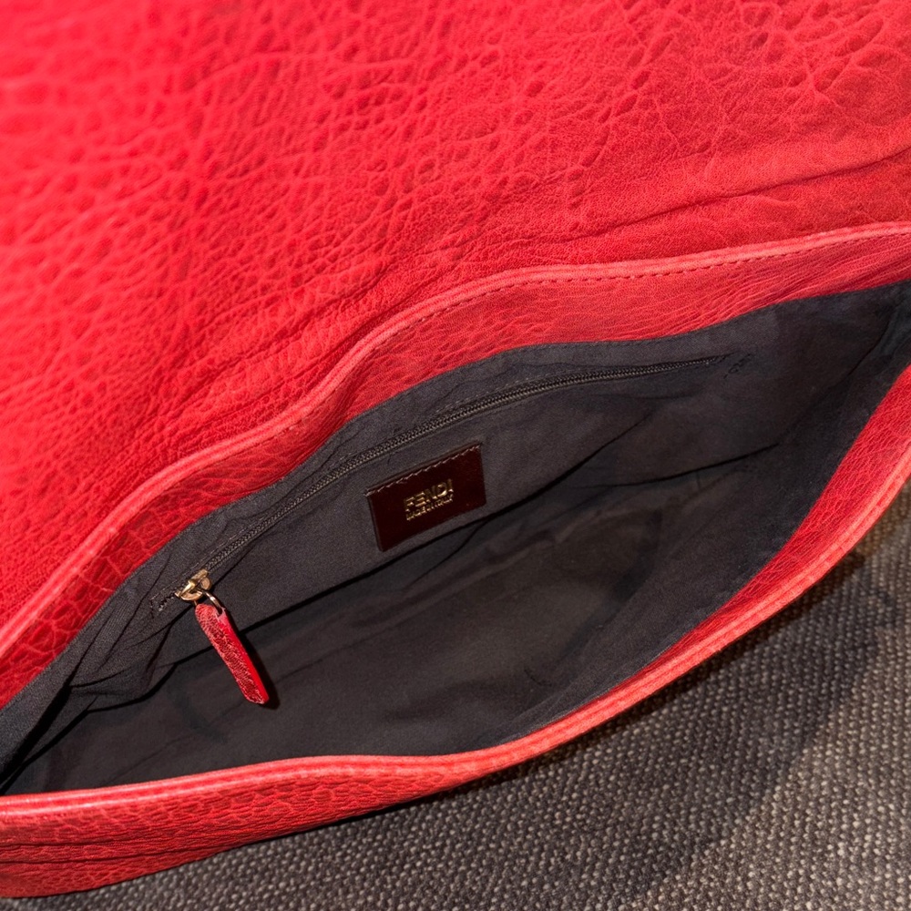Fendi Mia Flap Shoulder Bag- Red Leather - Picture 10 of 16